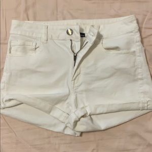 American Eagle White Hi-Rise Shorts
